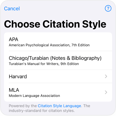 citation style
